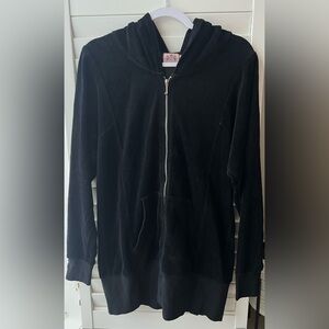 Juicy Couture Black Zip Hoodie with Pink Logo